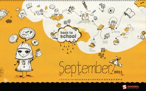 Calendrier septembre rentrée Fond d'écran septembre