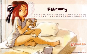 Fond d'écran calendrier Fevrier 2012