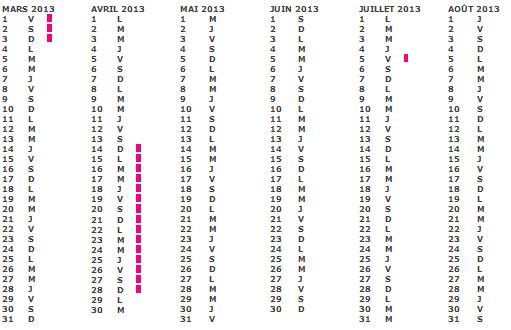 Calendrier Scolaire : calendrier 2011 2012 2013