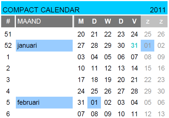 calendrier 2011PaysBas calendrier 2011PaysBas