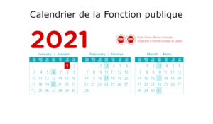 Calendrier 2021 de la fonction publique