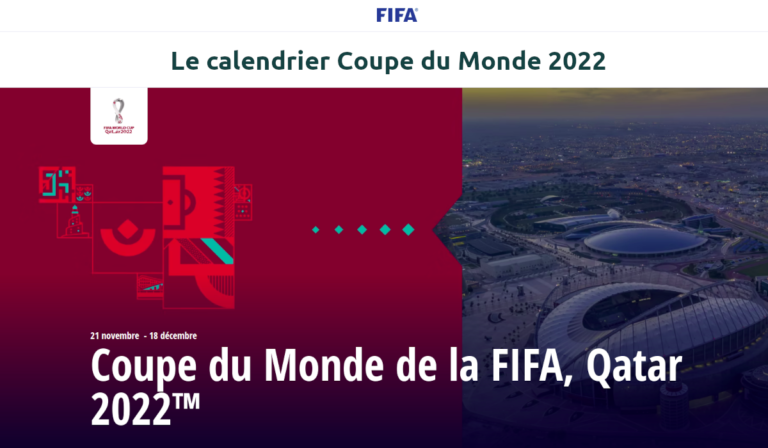 Calendrier Coupe du Monde 2022