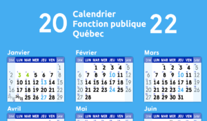 Calendrier fonction publique Québec 2022