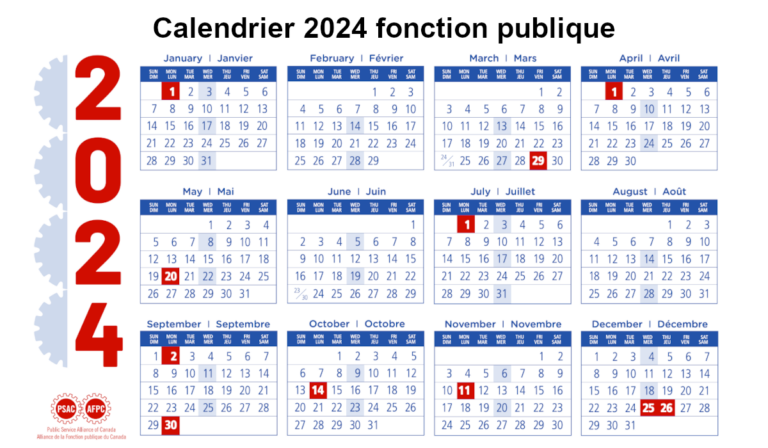 calendrier 2024 fonction publique - Calendrier