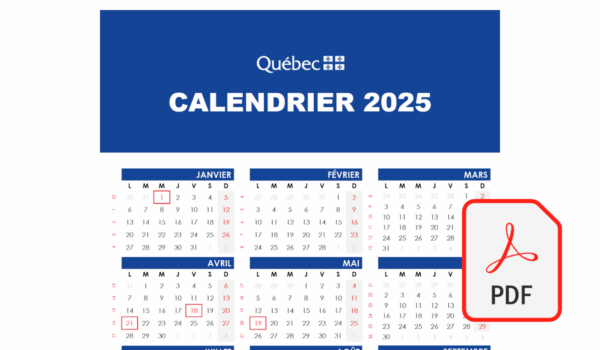 calendrier 2025 québec à imprimer