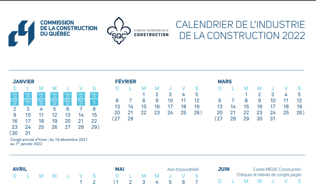 Calendrier Ccq 2023 Imprimer Le Calendrier Construction 2023 - Vrogue