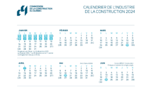 calendrier ccq 2024