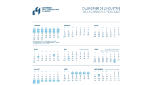 calendrier ccq 2023