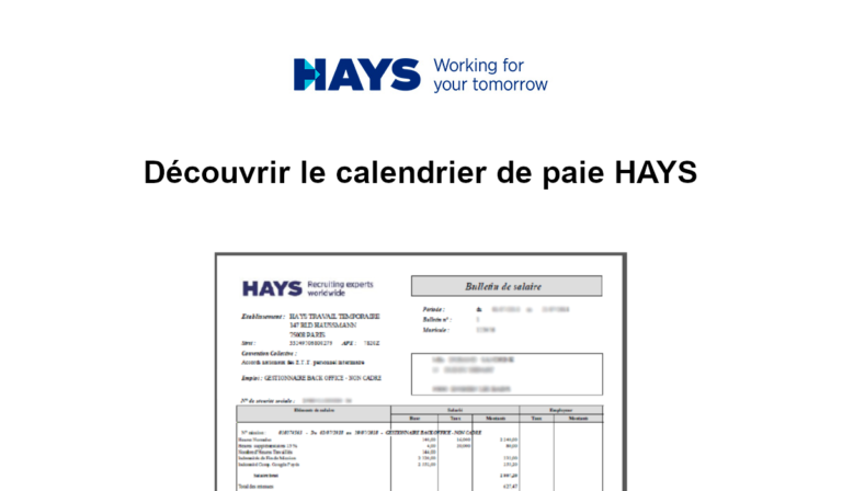 calendrier de paie hays