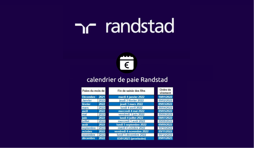 calendrier de paie randstad