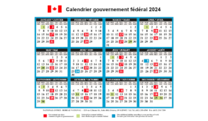 calendrier gouvernement fédéral 2024