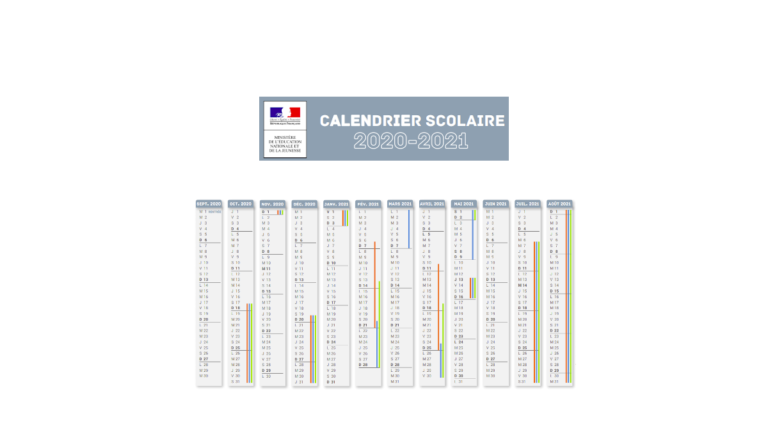 calendrier scolaire 2020 2021 à imprimer