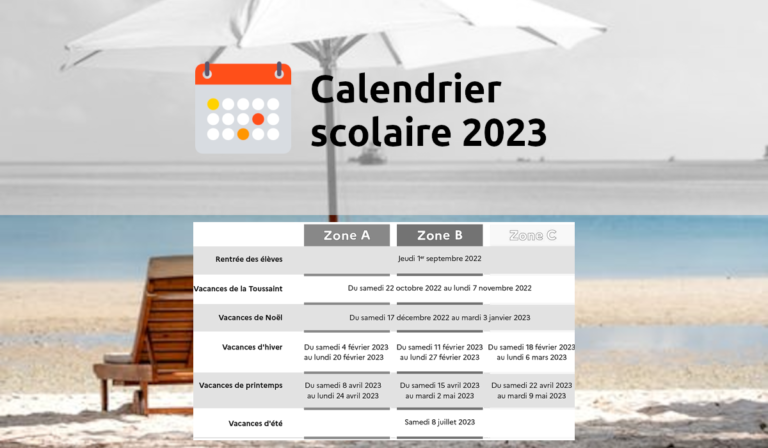 calendrier scolaire 2023