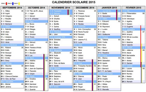 calendrier vacances 2015