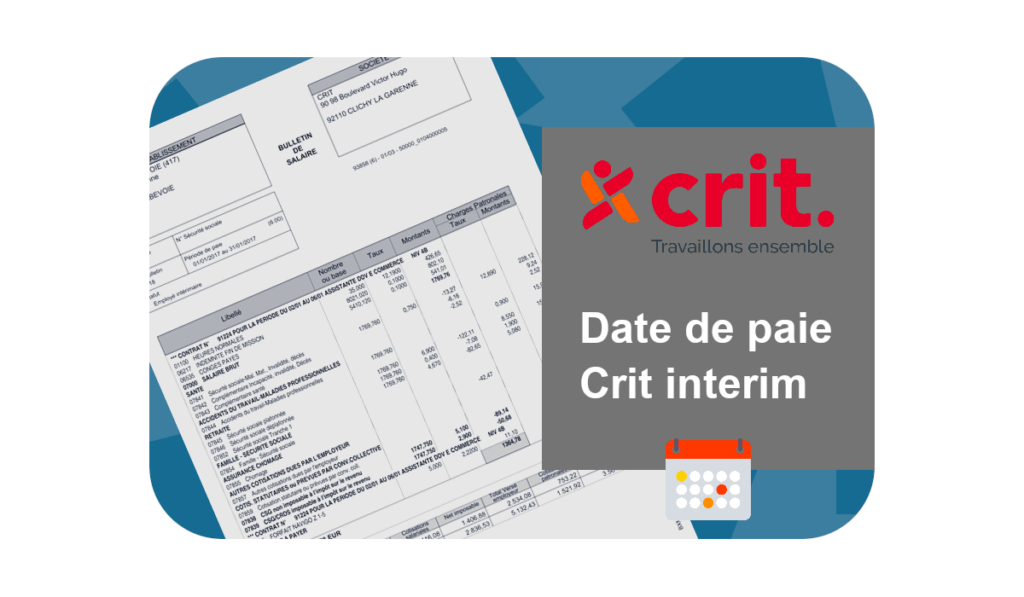 date de paie Crit interim
