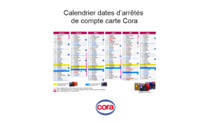 dates d’arrêtés de compte carte Cora